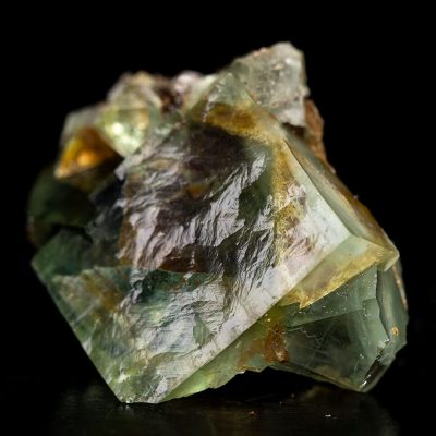 Natural Cubic Green Iron Oxide Fluorite Crystal