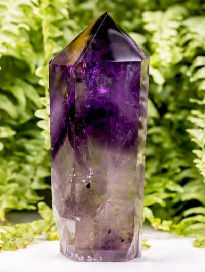 Gem Grade Polished Phantom Amethyst Smoky Rainbow Quartz Crystal