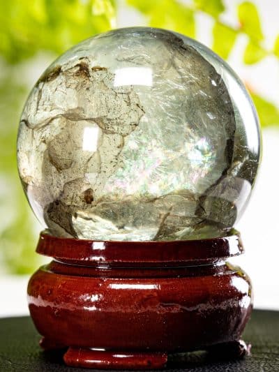 Polished Dendritic Fluorite Sphere With Stand