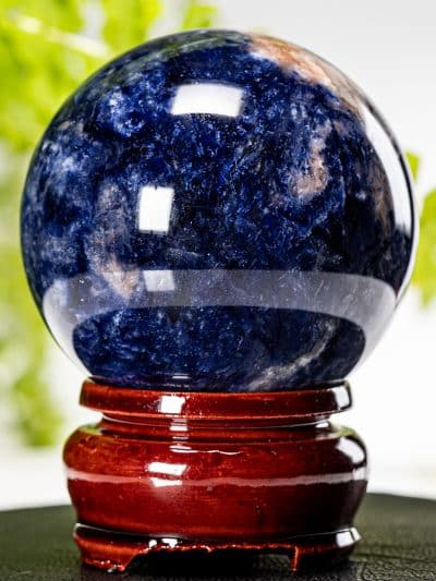 Ultra Grade Polished Sodalite Sphere With Stand