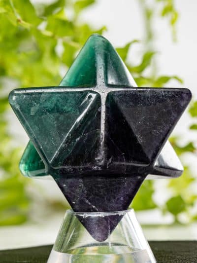 Polished Purple And Green Fluorite Merkaba