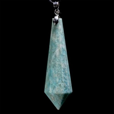 12 Sided Polished Amazonite Quartz Crystal Pendant