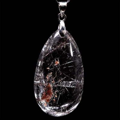 Polished Tourmalated Quartz Pendant