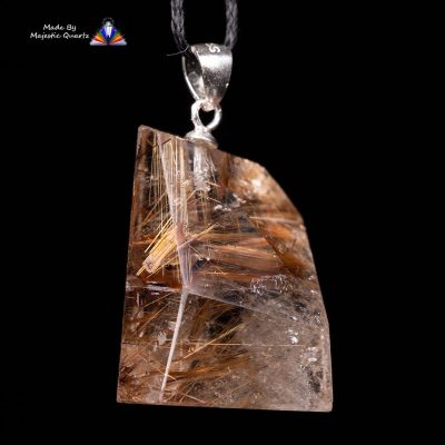 High Grade Faceted Rutilated Quartz Pendant