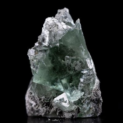 Gemmy Cubic Green Fluorite Cluster on Matrix