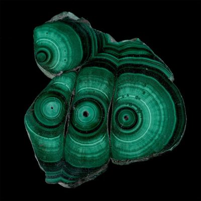 Polished Malachite Slice With Bulls Eye Form