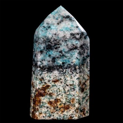 Amazonite With Spessartine/Garnet Polished Point