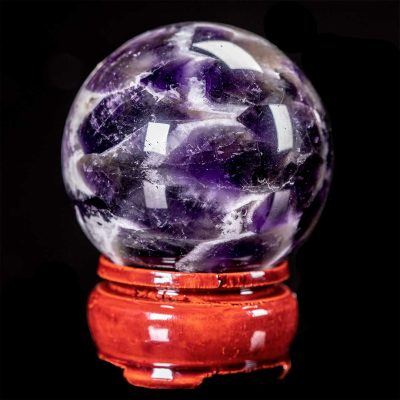 Chevron Dream Amethyst Polished Sphere WITH Base