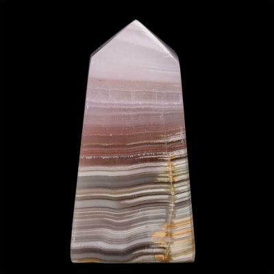 Pink Banded Onyx Calcite Polished Obelisk