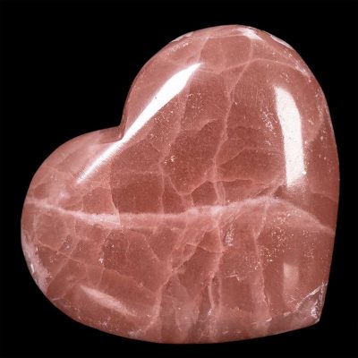 High Grade Rose Calcite Polished Heart Carving