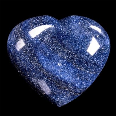 Large Lazulite Polished Heart Carving