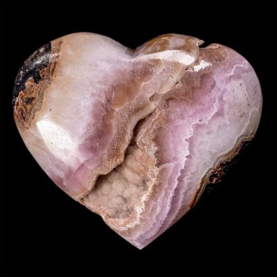 High Grade Pink Aragonite Polished Heart Carving