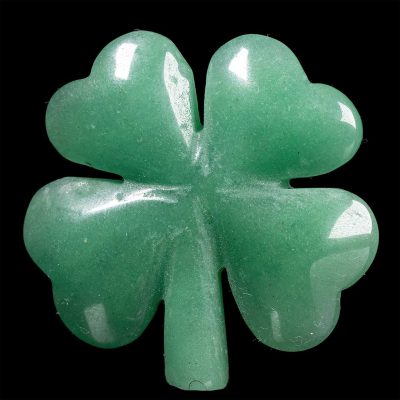 Green Aventurine Carved Four Leaf Clover