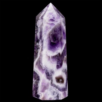 Polished Chevron Dream Amethyst Point