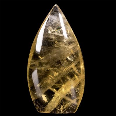 Polished Rainbow Citrine Tear Drop Carving