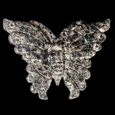 Polished Pyrite and Magnetite Butterfly Carving