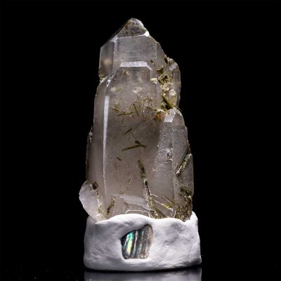 Polished Quartz Point With Epidote Inclusions