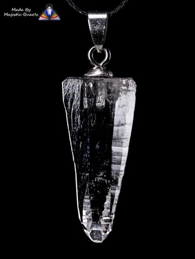 Natural Colombian Silver Light Lemurian Seed Future Time-Link Muzo Quartz Pendant