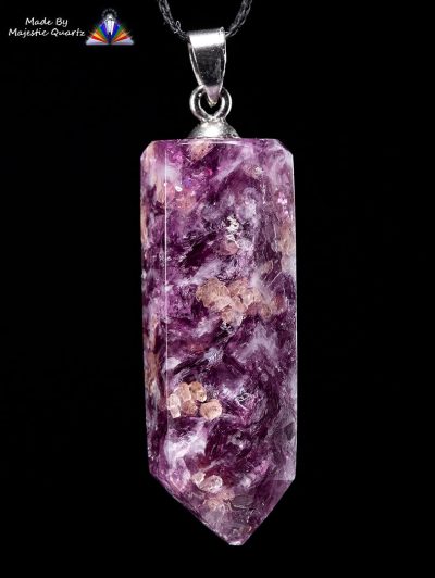 High Grade Polished Lepidolite Pendant