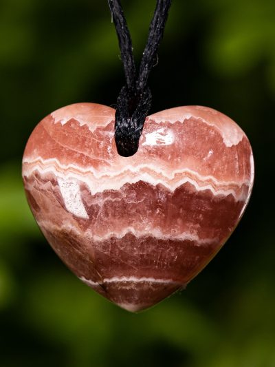 Polished Rhodochrosite Heart Pendant