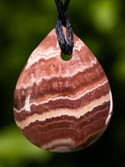 Polished Rhodochrosite Tear Drop Pendant