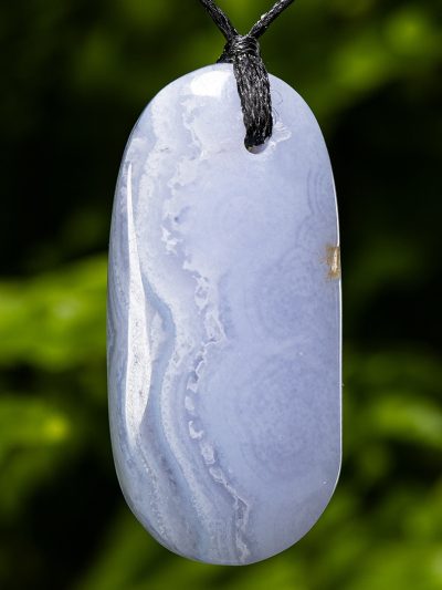 Polished Blue Lace Agate Pendant