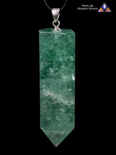 Polished Green Fuchsite Quartz Crystal Pendant