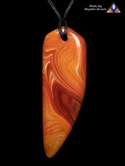 Polished Banded Agate Quartz Pendant