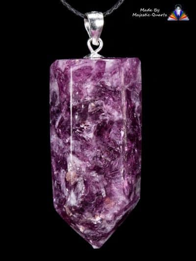 High Grade Polished Lepidolite Pendant