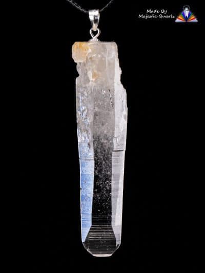 Natural Colombian Silver Light Lemurian Seed Laser Quartz Pendant