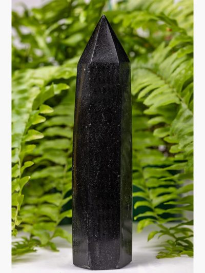 Polished Black Tourmaline Crystal Point/Tower