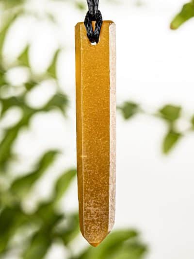 Golden Healer/ Tangerine Laser Quartz Crystal Pendant