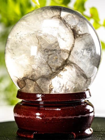 Polished Dendritic Fluorite Sphere With Stand