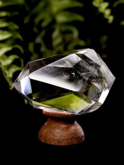 Gem Grade Double Terminated Polished Clear Quartz Faceted Wand