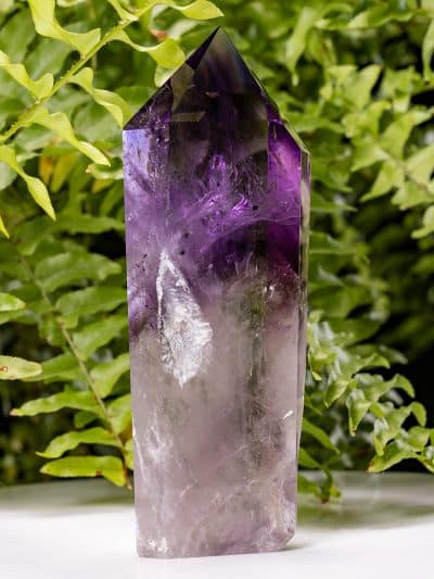 Gem Grade Polished Phantom Amethyst Smoky Rainbow Quartz Crystal