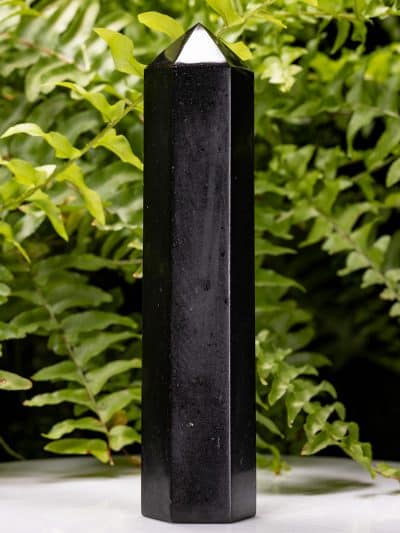 Polished Black Tourmaline Crystal Point/Tower