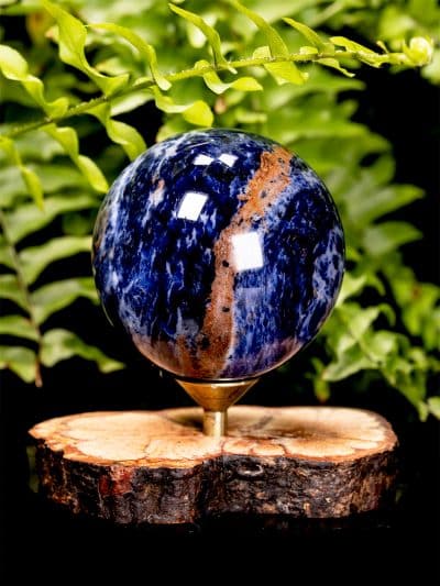 Ultra Grade Polished Sodalite Sphere With Stand