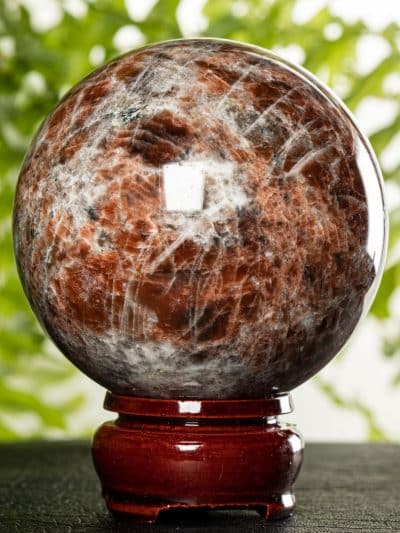 Polished Sunstone Sphere With Stand