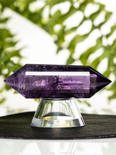Polished Amethyst 24 Sided Vogel Cut Quartz Wand