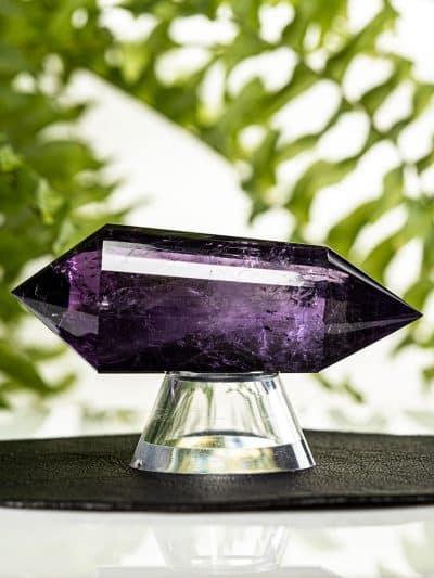 Polished Amethyst 24 Sided Vogel Cut Quartz Wand