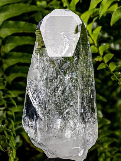 Colombian Eight Sided Grounding Future Time-Link Rainbow Silver Light Lemurian Seed Devic Temple Quartz Crystal