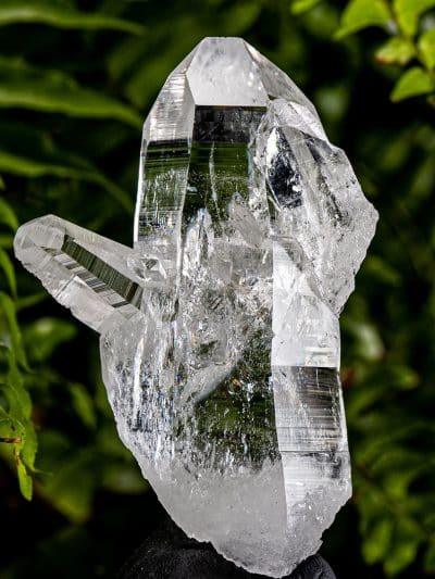 Colombian Self-Healed Future Time-Link Silver Light Lemurian Seed Quartz Rainbow Crystal With Babies On The Side
