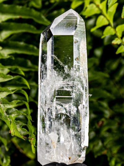 Colombian Window Silver Light Lemurian Seed Quartz Rainbow Crystal With Babies On The Side