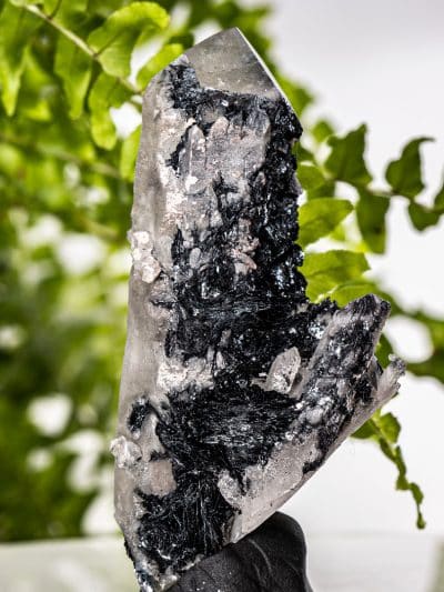 Self Standing Inner Mongolian Quartz Crystal with Specularite Rosettes