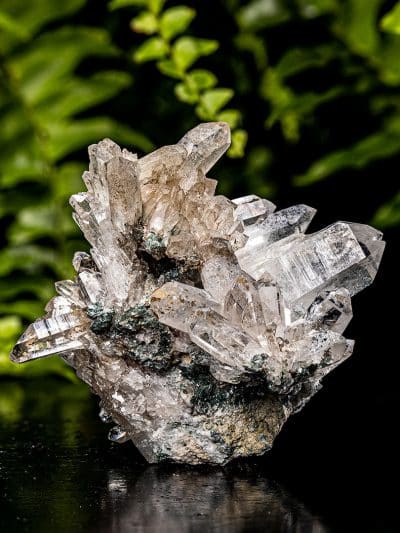 Smoky Colombian Green Clinochlore Included Quartz Cluster