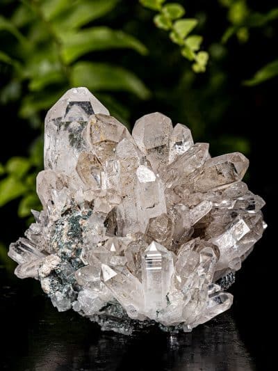 Colombian Green Clinochlore Included Smoky Quartz Cluster