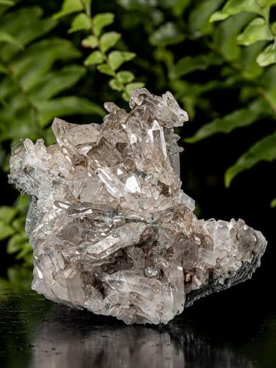 Colombian Green Clinochlore Included Smoky Quartz Cluster