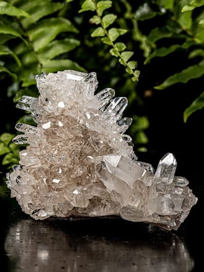 Double Sided Colombian Lemurian Seed Silver Light Quartz Cluster