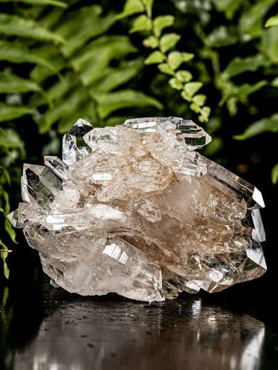 Smoky Colombian Tabular Double Terminated Lemurian Seed Silver Light Quartz Cluster