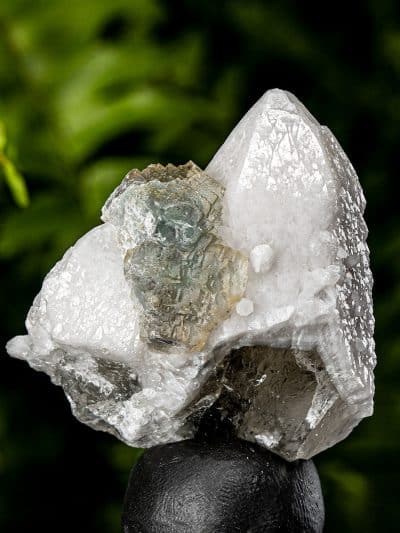 Ladder Fluorite on Cascading Milky Quartz Crystal Cluster